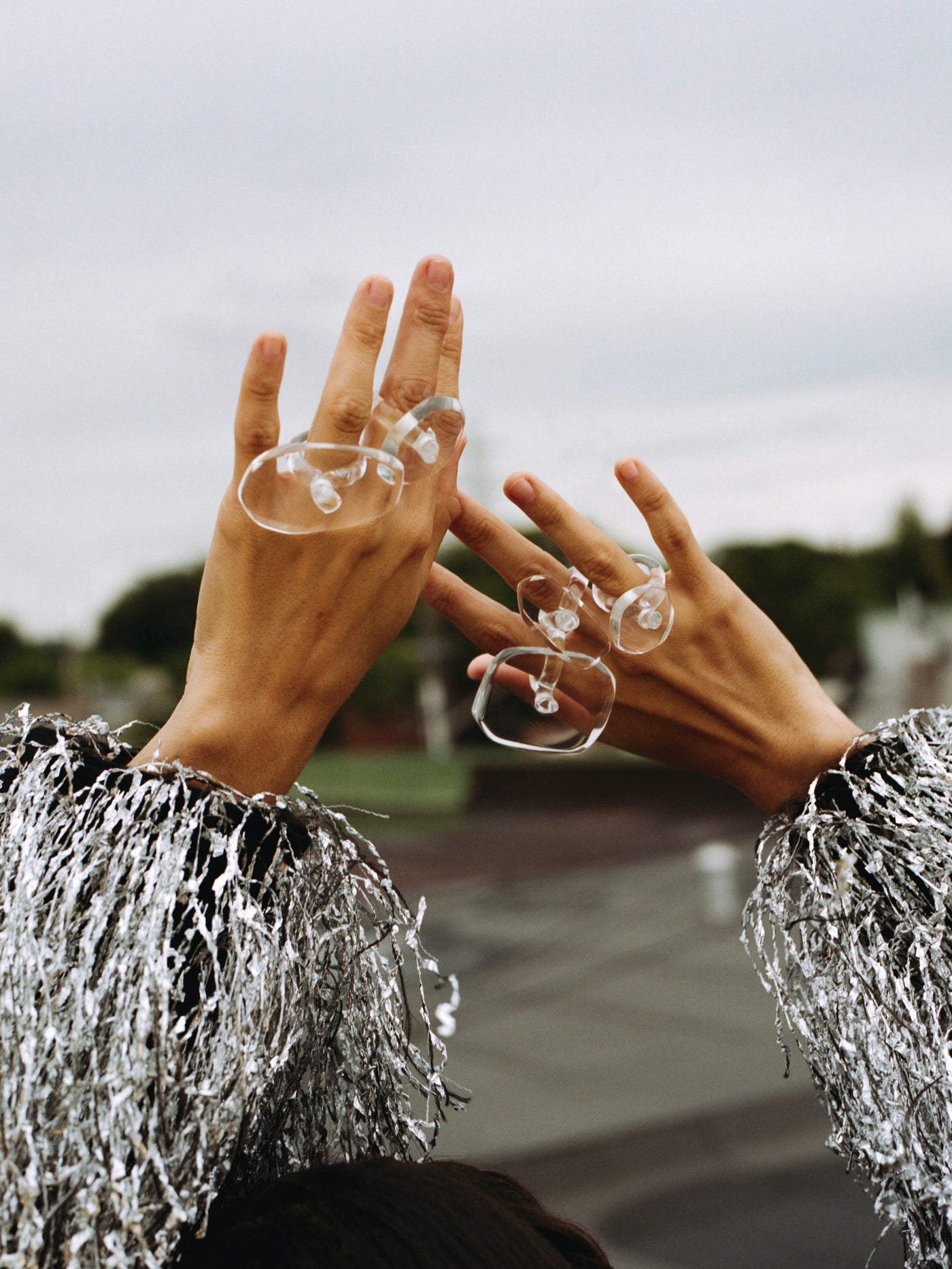 Corey Moranis Knotted Loop Earrings Clear - Philadelphia Museum Of Art